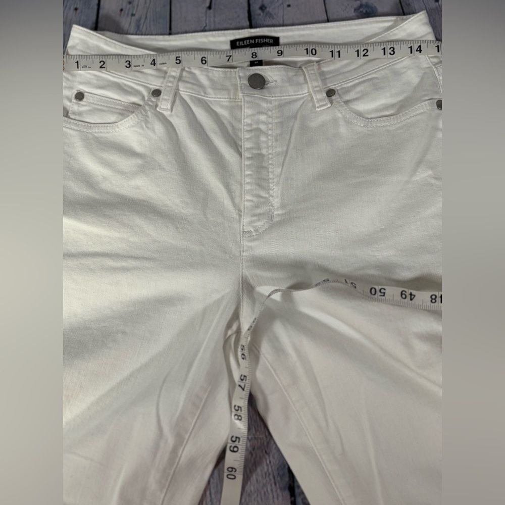 NWT Eileen Fisher Organic Cotton White Crop Slim Fit Modern Classic Jeans 6P - Picture 10 of 13